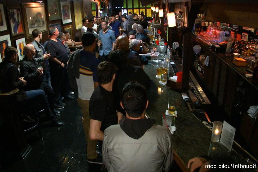 15P Bryan Cole gets spanked, humiliated and used in a crowded public bar.