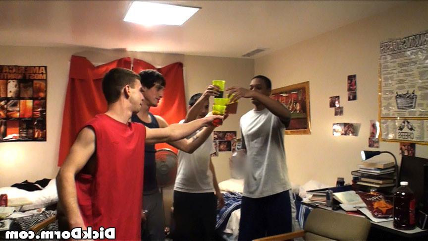 16P Hot fucking boys suck and jerk eachother off in these dorm room while a hot babe