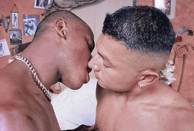 20P Ebony and latin college dudes oral and anal fun in campus room