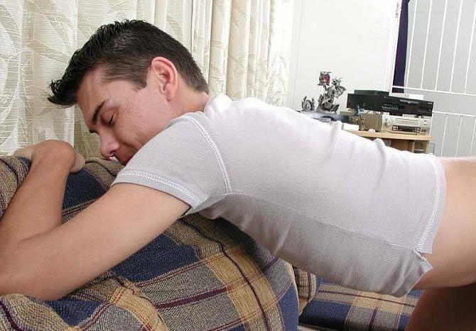 20P Blond and dark haired twinks barebacking and cumming on sofa