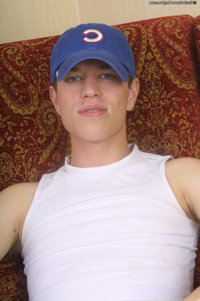 16P Teen stud in a baseball cap jerks his stiff cock