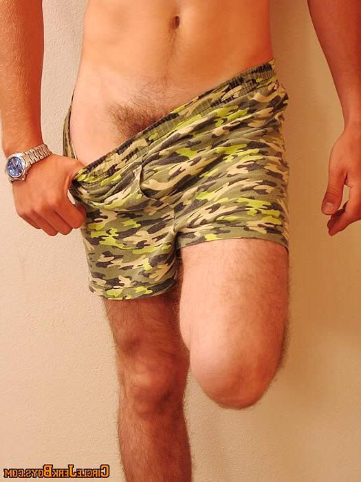 15P Horny stud undressing in living room