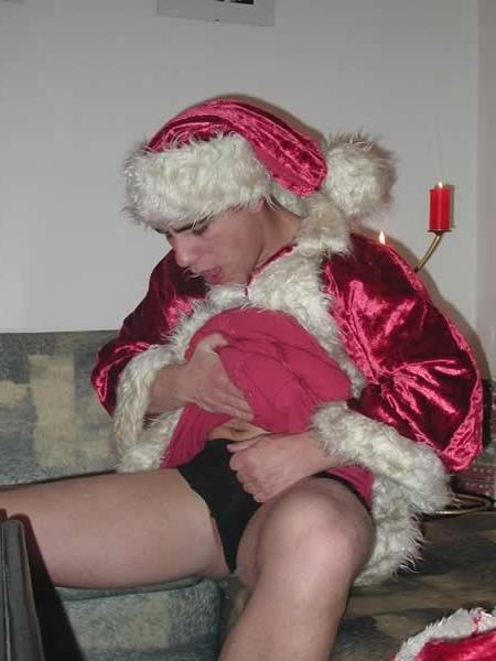 13P Santa getting naked in a living room