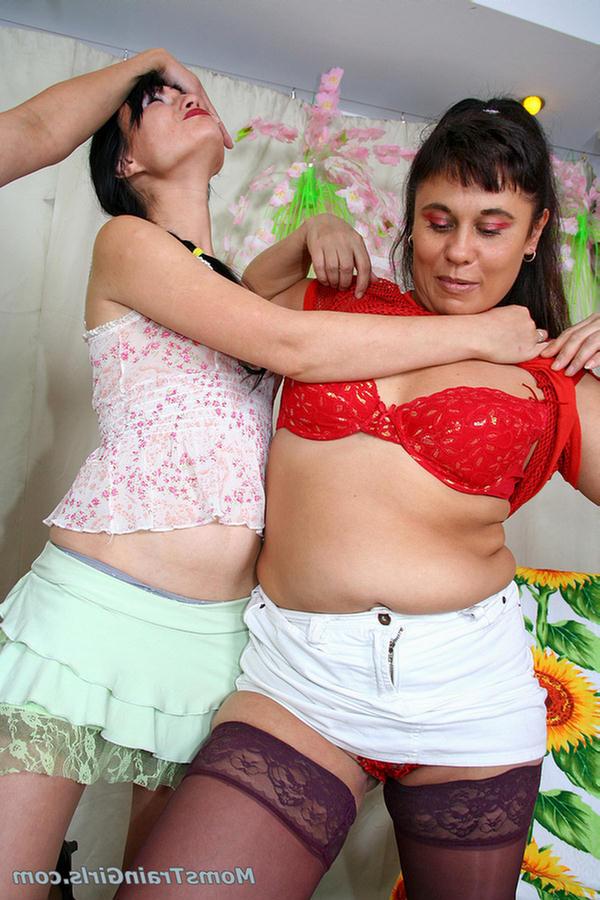 12P Two moms and hot girl in a strapon fuckfest