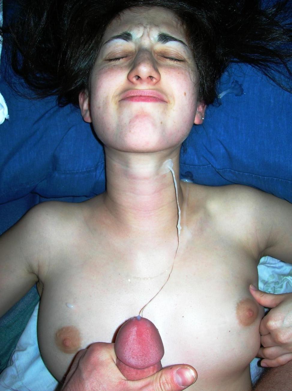15P Wife gets loads of cum on her pretty face