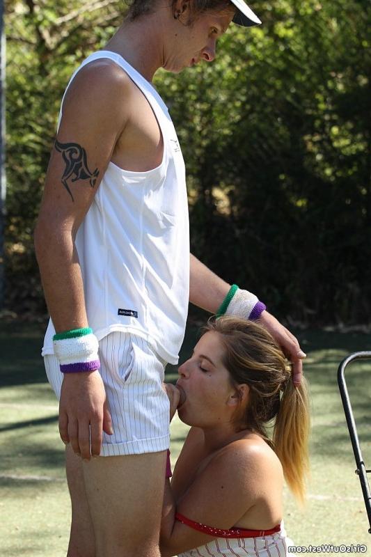 16P Hot tennis players get all wet on filthy tennis court