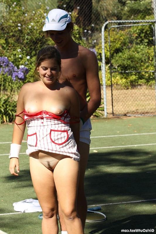 16P Hot tennis players get all wet on filthy tennis court