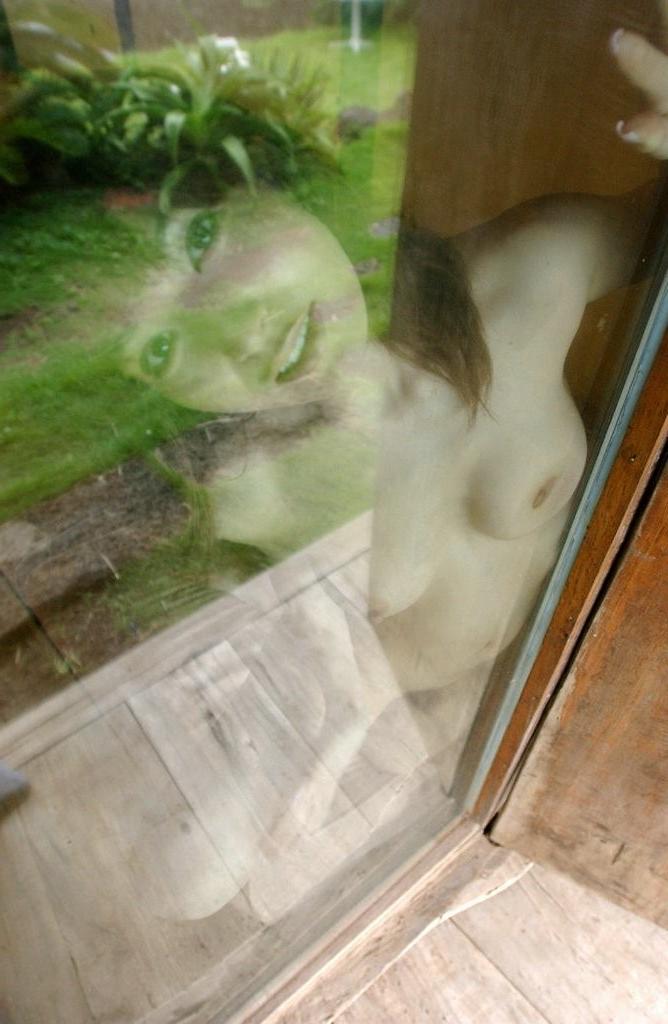 15P Hot Japanese girl naked outside and shows her tits