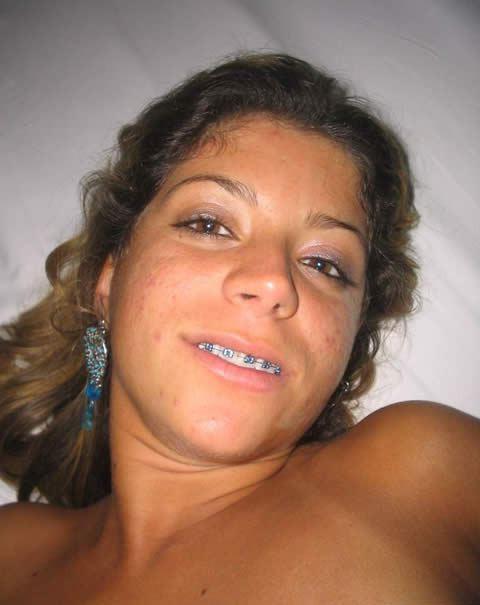 15P Latina slut with braces gets naked