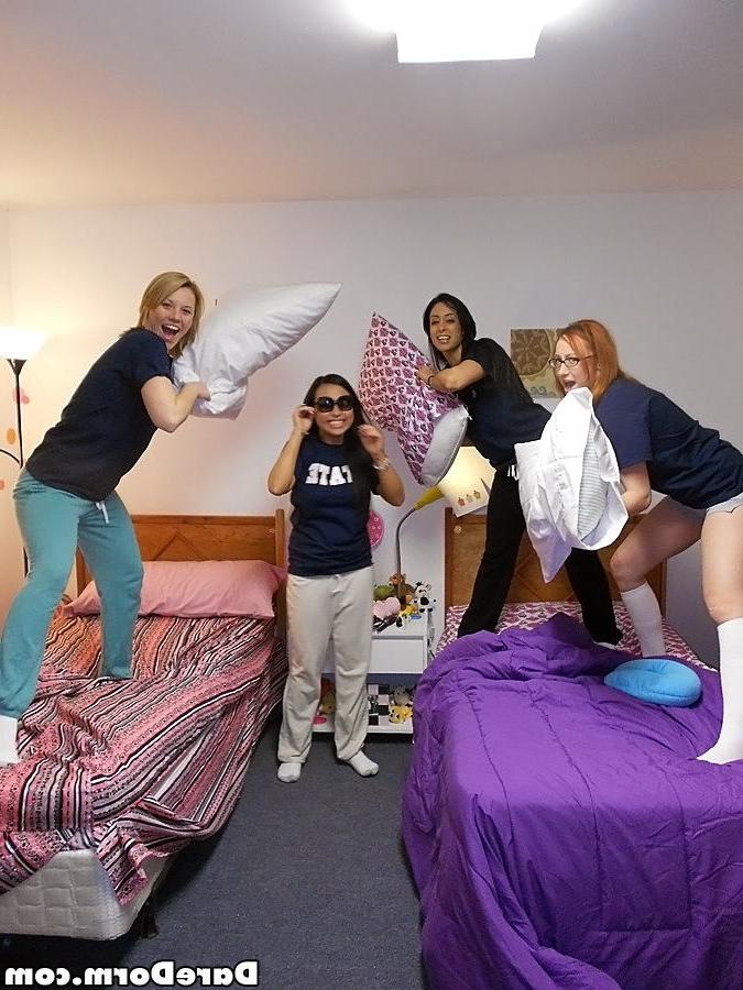 15P Teen college freshmen lesbian girlfriends get horny in dorm room