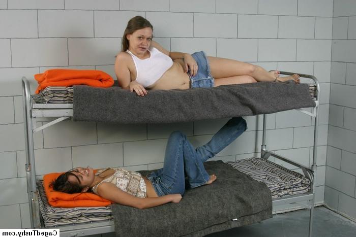 16P two lesbian teens in a prison cell