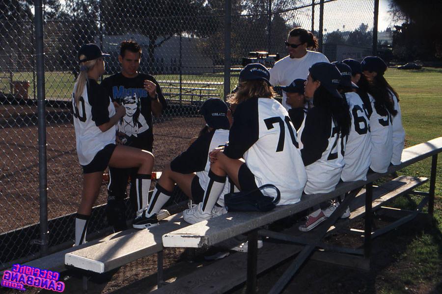 16P Baseball team of hot ass girls wild group lesbian pussy action