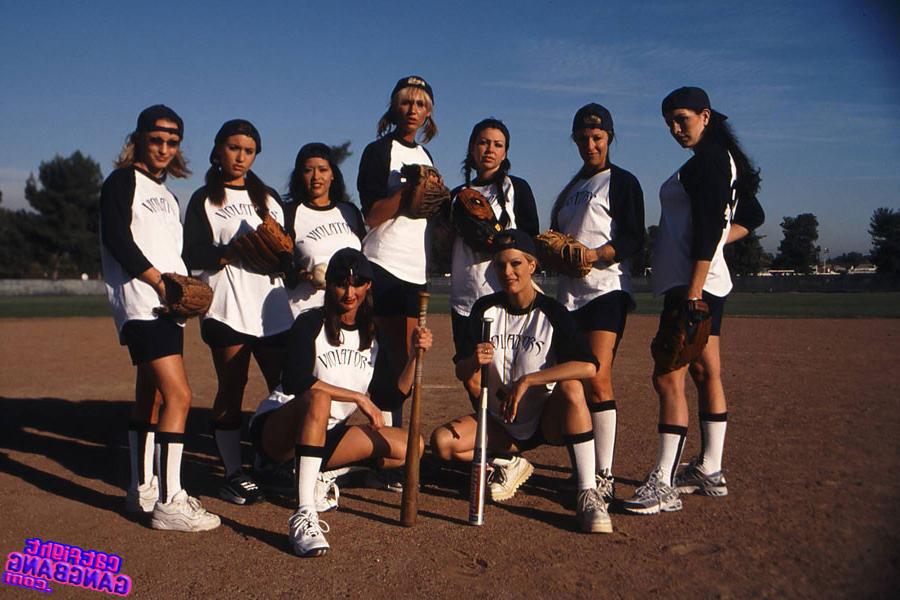 16P Baseball team of hot ass girls wild group lesbian pussy action