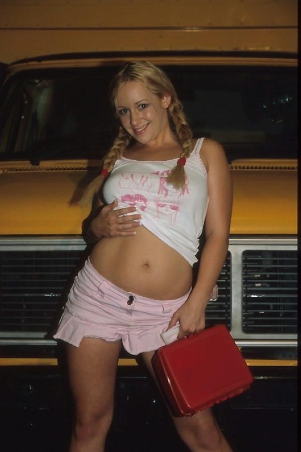 16P Blonde teen schoolgirl banging the bus driver