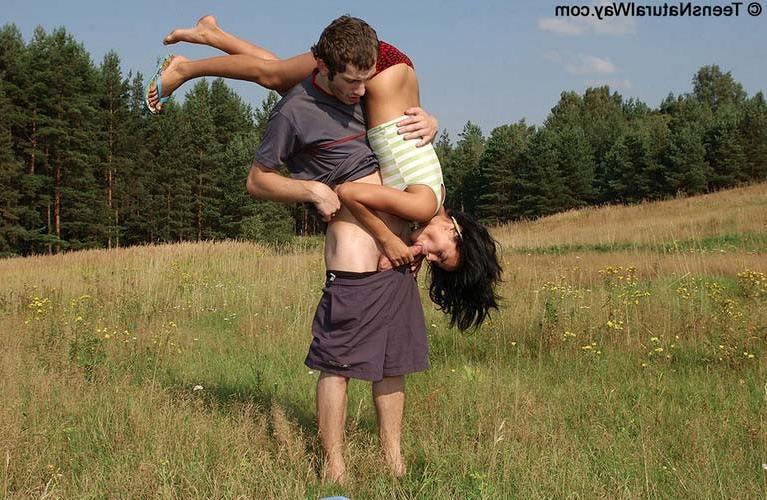17P Young brunette gets slammed by her boyfriend outdoors