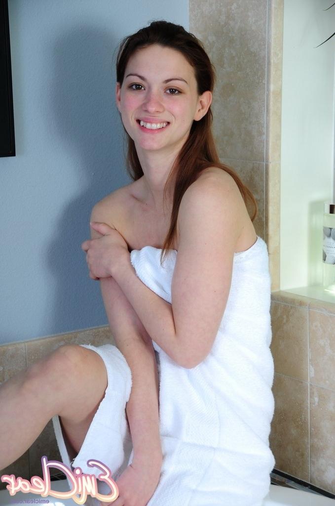 16P Teen with tiny tits ready for bath