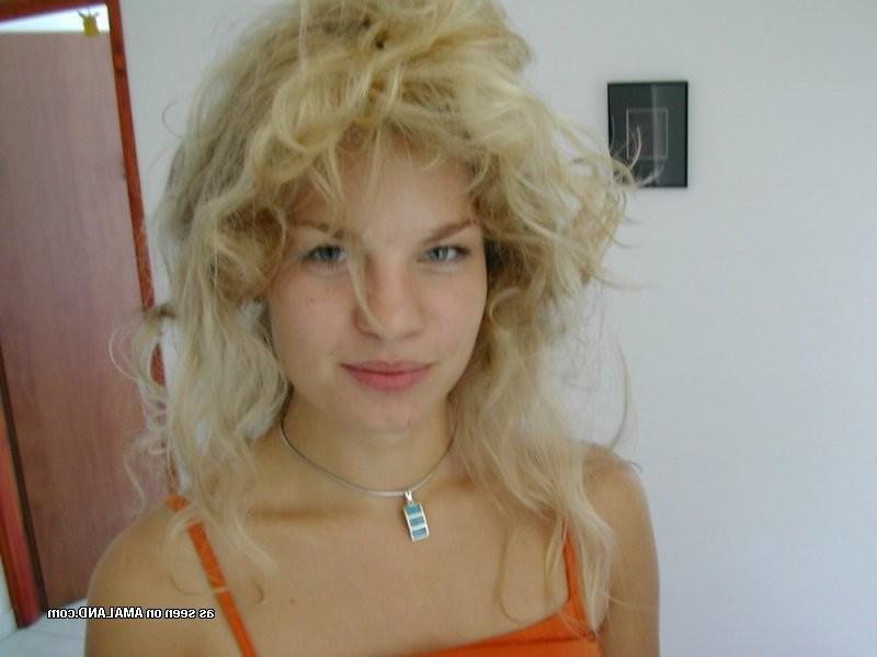 15P Petite blonde teenage girlfriend poses in panties