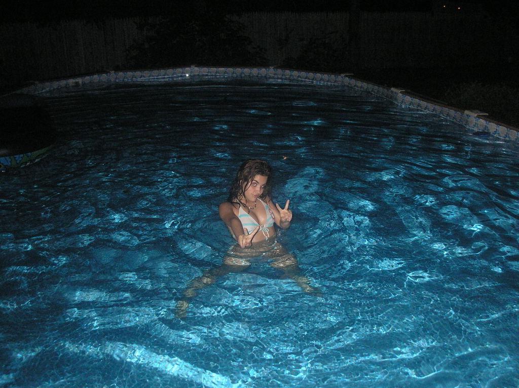 15P Barely legal girlfriend strips in pool and bathtub
