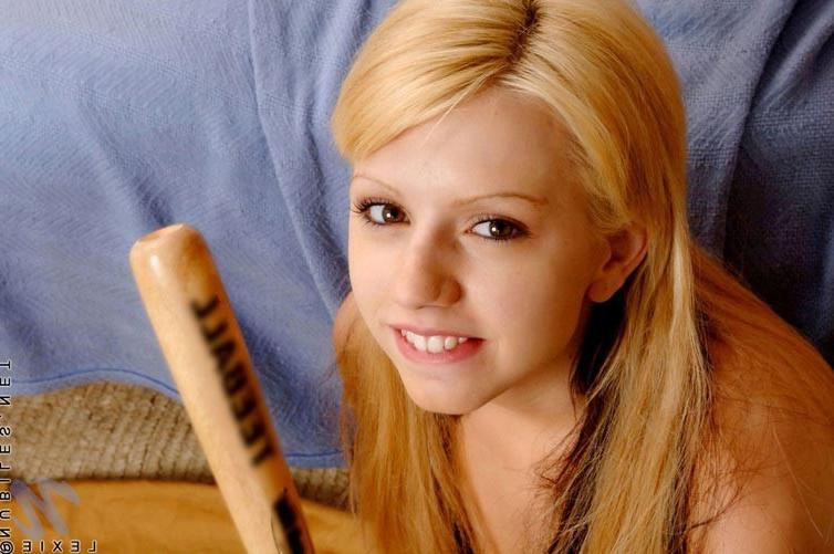 15P Innocent sporty teen in her own baseball show teasing great using her bat