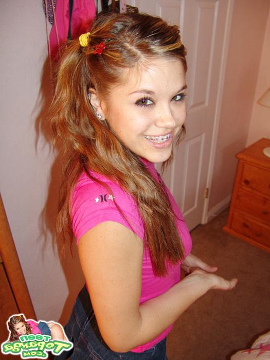 16P Barely legal Topanga plays around in her room as she undresses