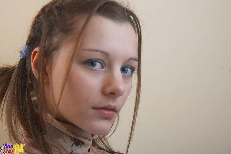 15P Tiny teen takes off her little bra and panties