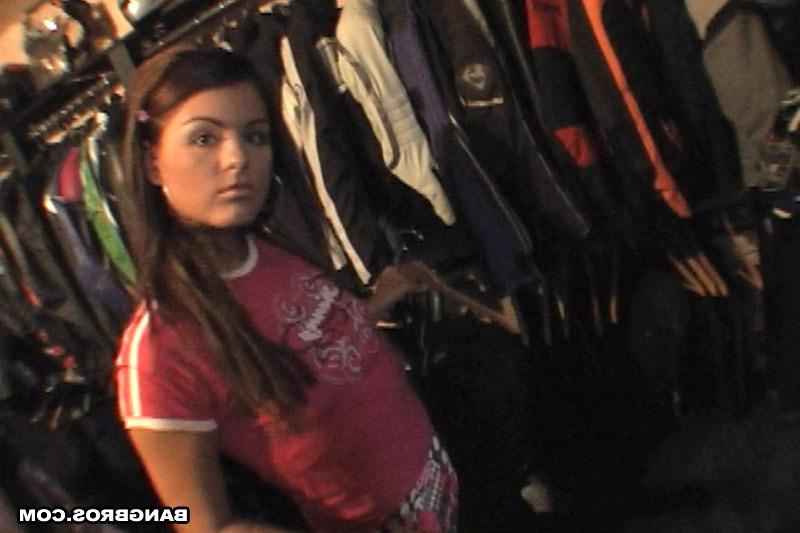 15P Hot chick in the biker shop