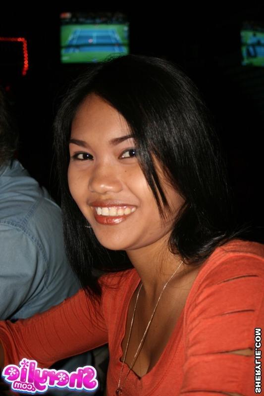 14P Asian Sherylie doing sexy poses in bar club