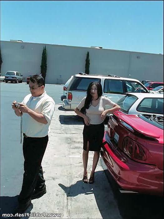 16P Busty Asian Flashes Her Great Big Tits at Gas Bar