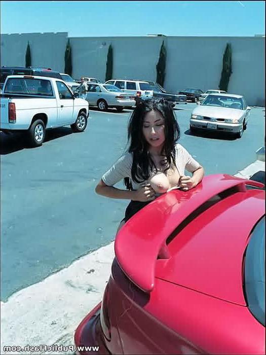 16P Busty Asian Flashes Her Great Big Tits at Gas Bar