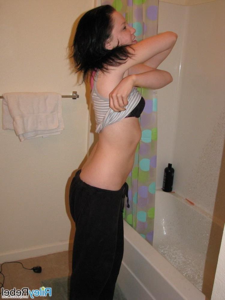 15P Petite eighteen year old with small tits showering