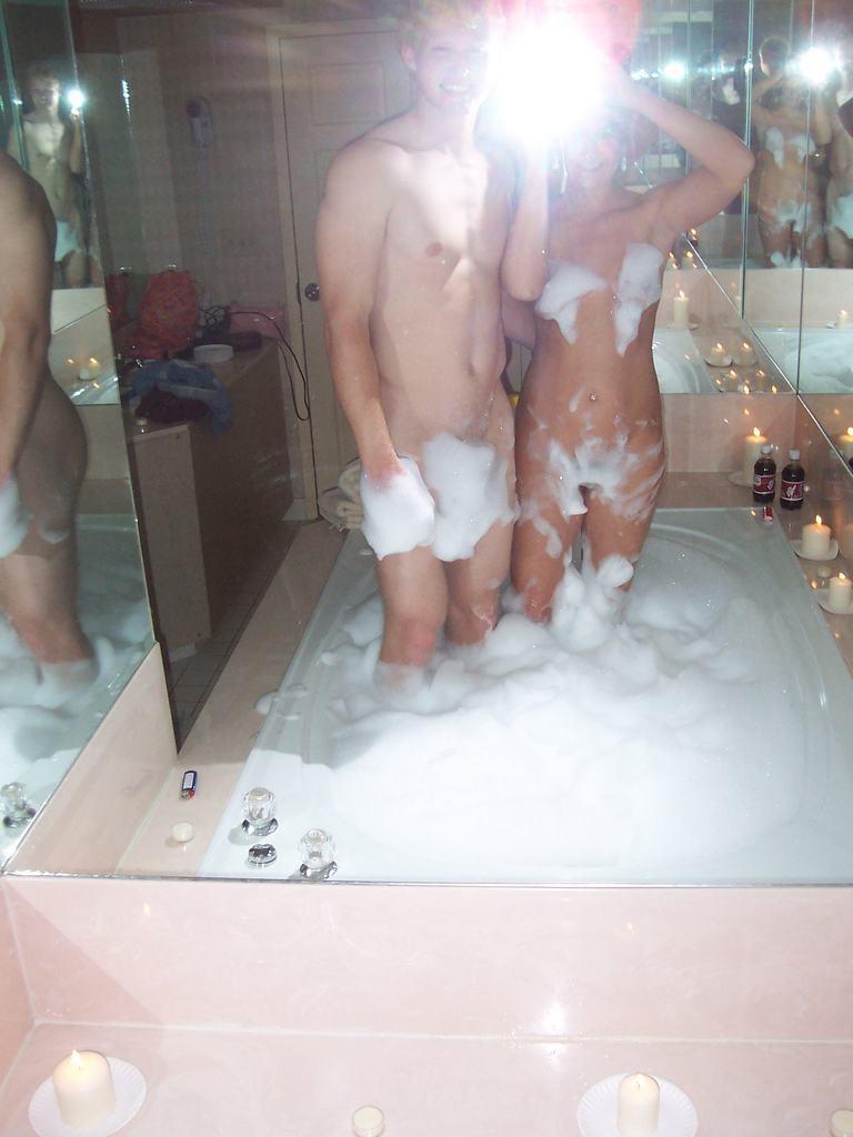 15P Barely legal amateur girlfriend sucks cock in hot tub after prom