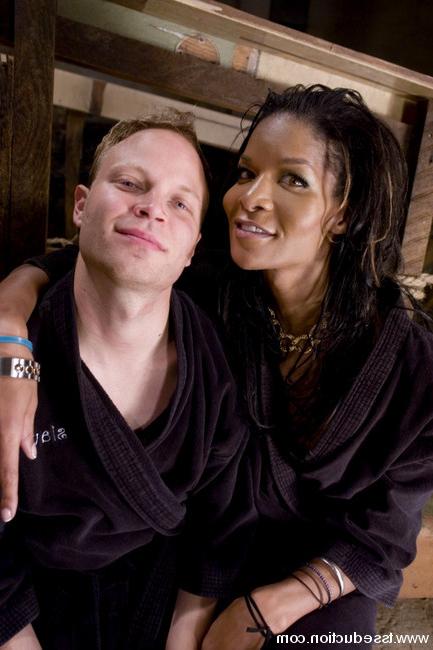15P Black Shemale Mistress is blowjobed by white male gets cumshot