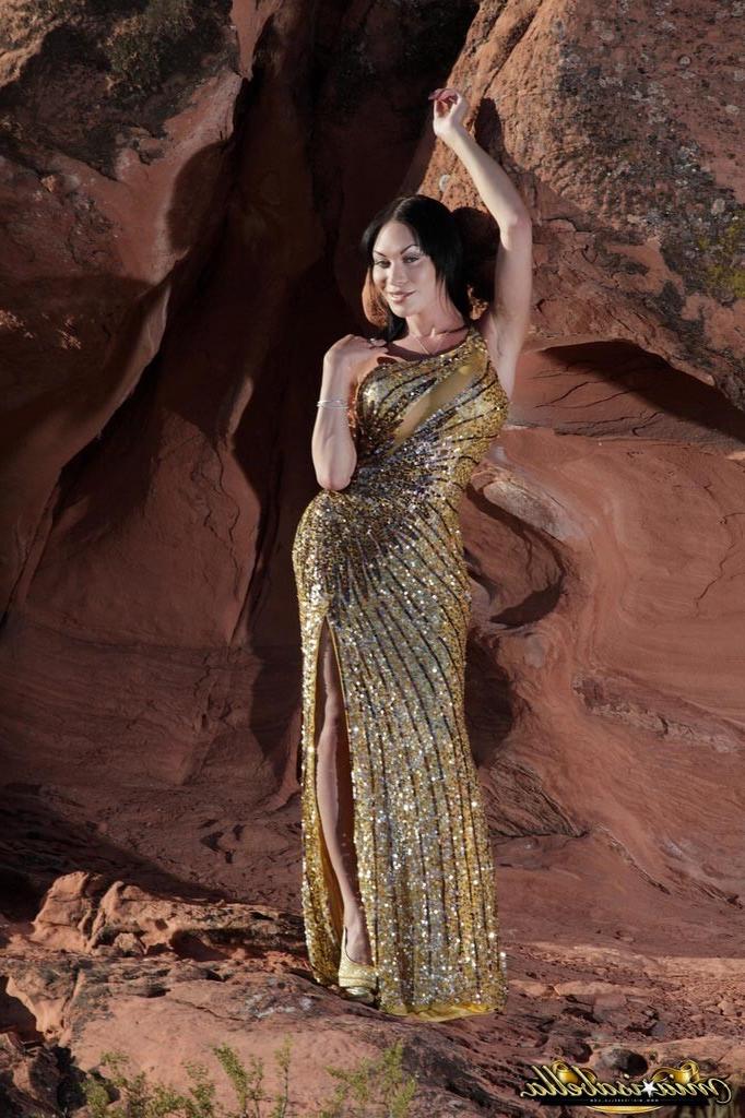 12P Transsexual beauty Mia Isabella strips in the cave