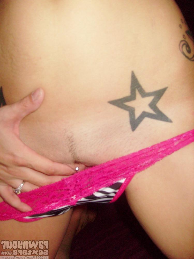 15P Fiery babe layla strips naked and shows us her hot tattoos  pussy