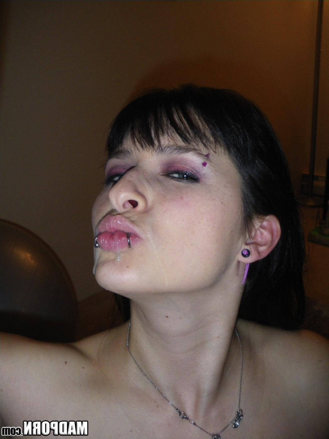 14P Brunette sucks her BF's massive cock down by the river