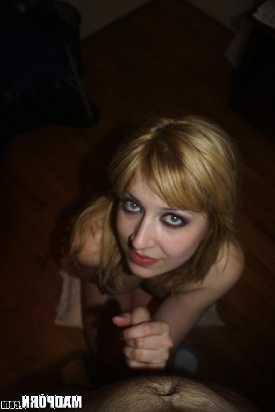 14P Sweet blonde babe slobbers on her BF's dick