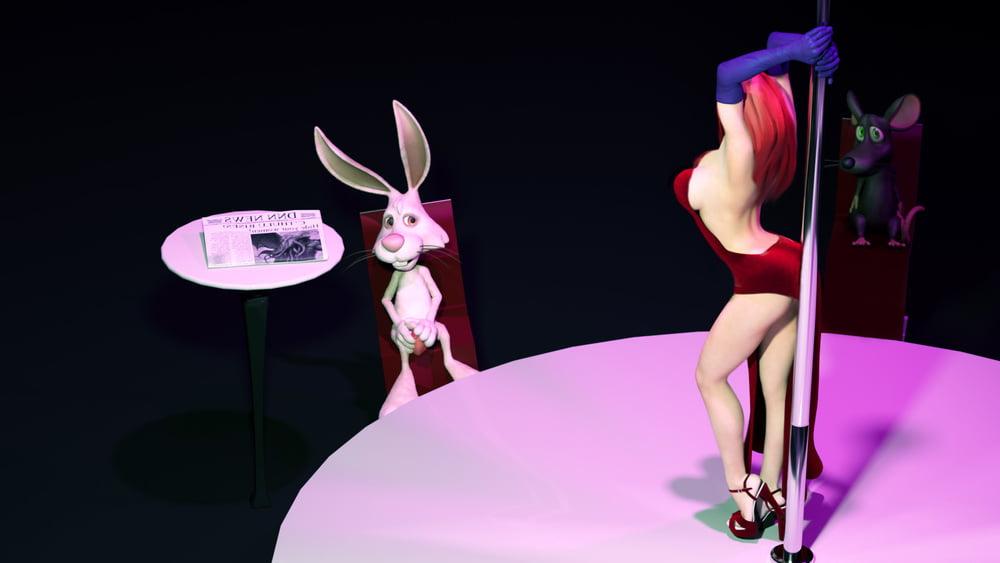 25P Pretty woman sucks a cock from a rabbit and fucks with it