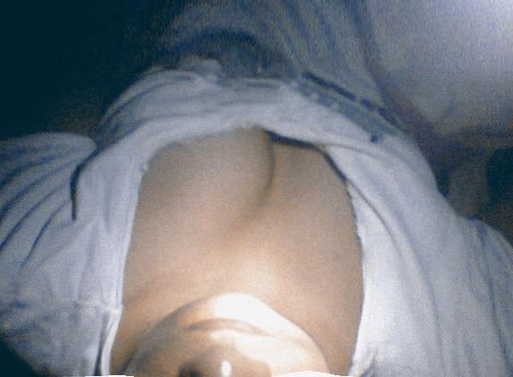 7P peaking inside her bra