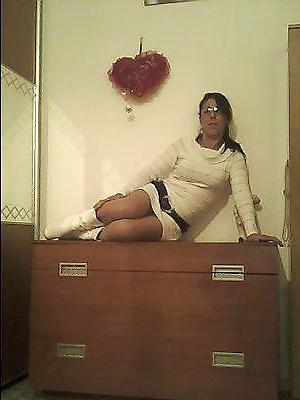 9P Glasses Milf in miniskirt