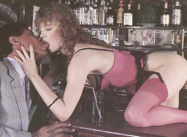 12P Brunette taking a black cock in the bar
