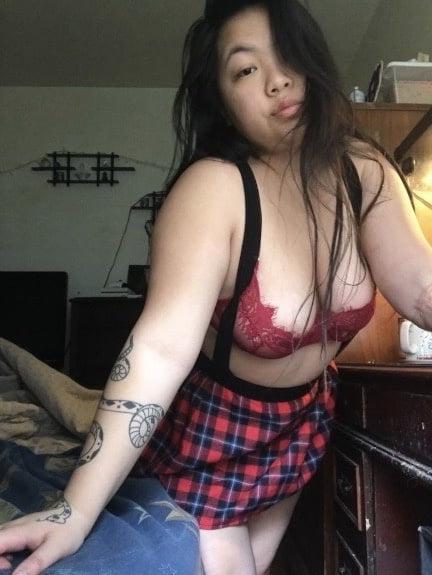 25P Asian BBW Slut show ass, big tits, pussy and suck dick