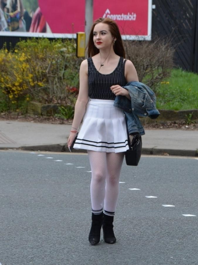 11P Street Pantyhose - Happy UK Cunt is White Mirco-Fishnets