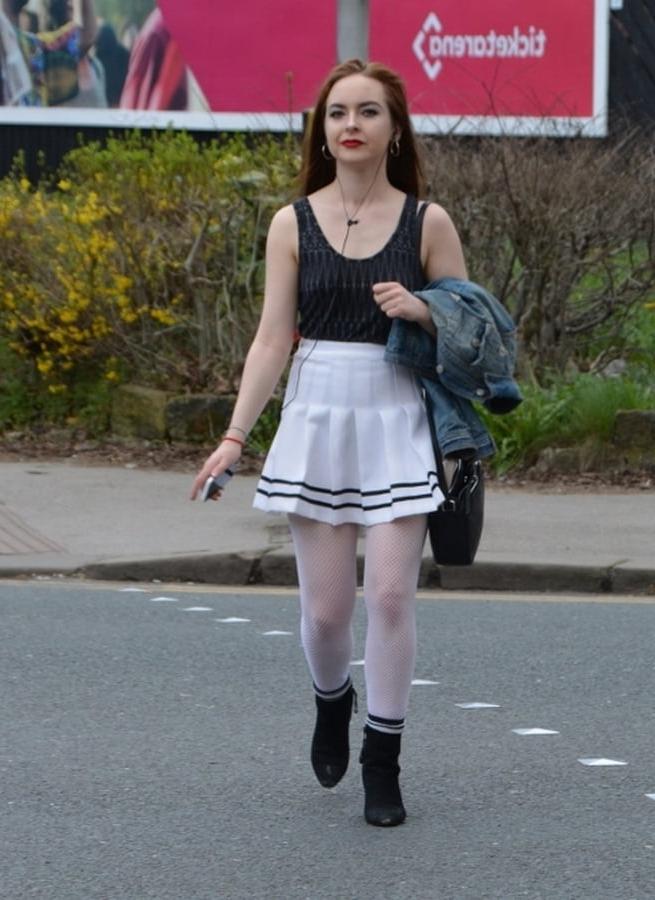 11P Street Pantyhose - Happy UK Cunt is White Mirco-Fishnets
