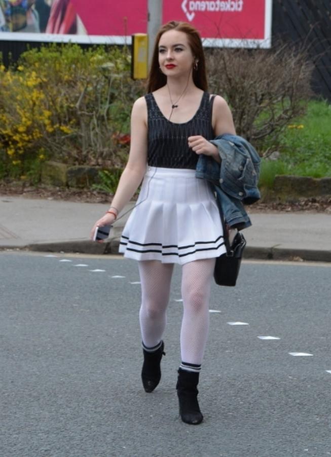 11P Street Pantyhose - Happy UK Cunt is White Mirco-Fishnets