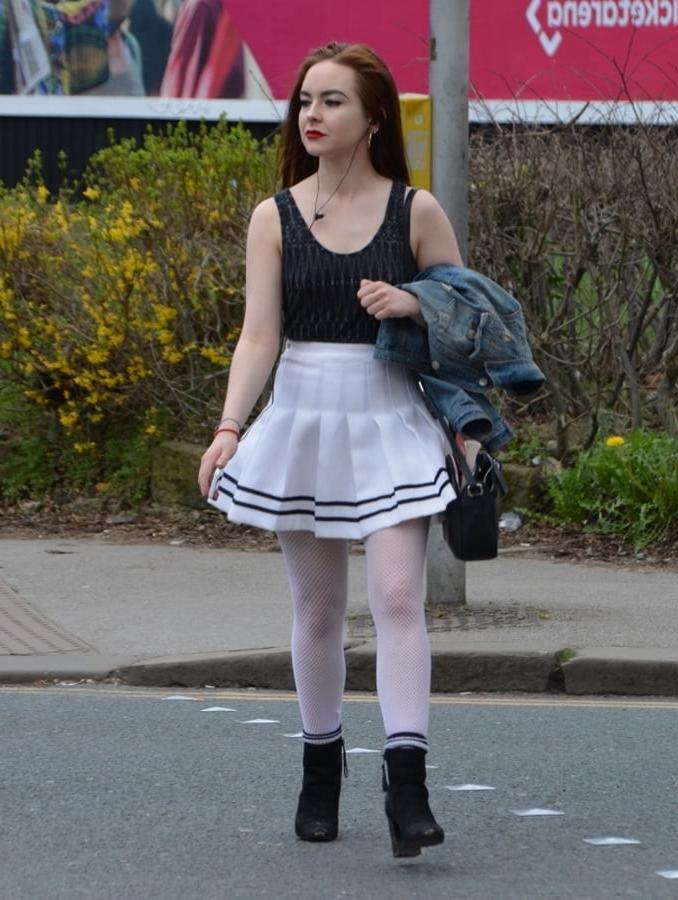 11P Street Pantyhose - Happy UK Cunt is White Mirco-Fishnets