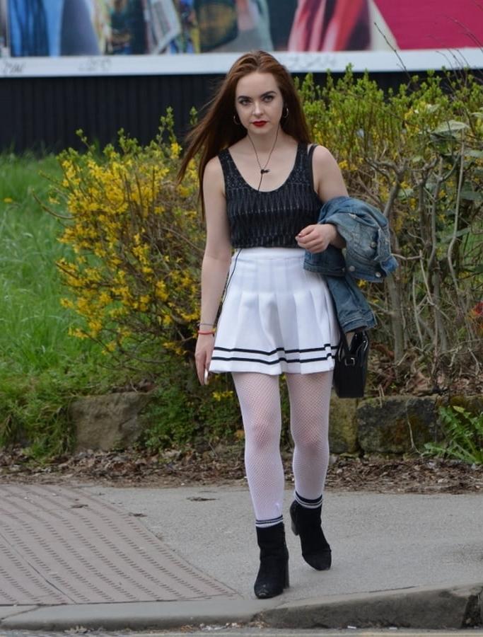 11P Street Pantyhose - Happy UK Cunt is White Mirco-Fishnets