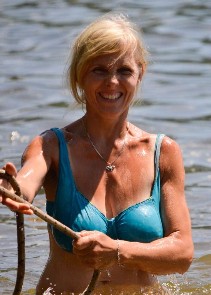 14P Gorgeous Blonde Milf, Gilf, Nipples, Bikini