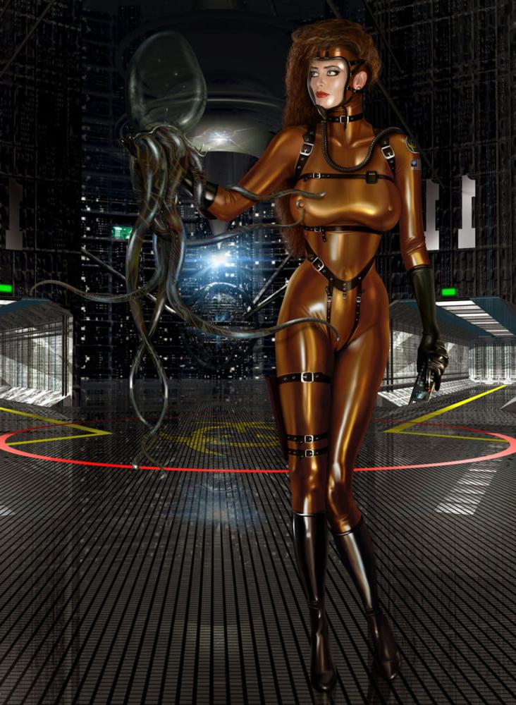 10P 3D girls in latex