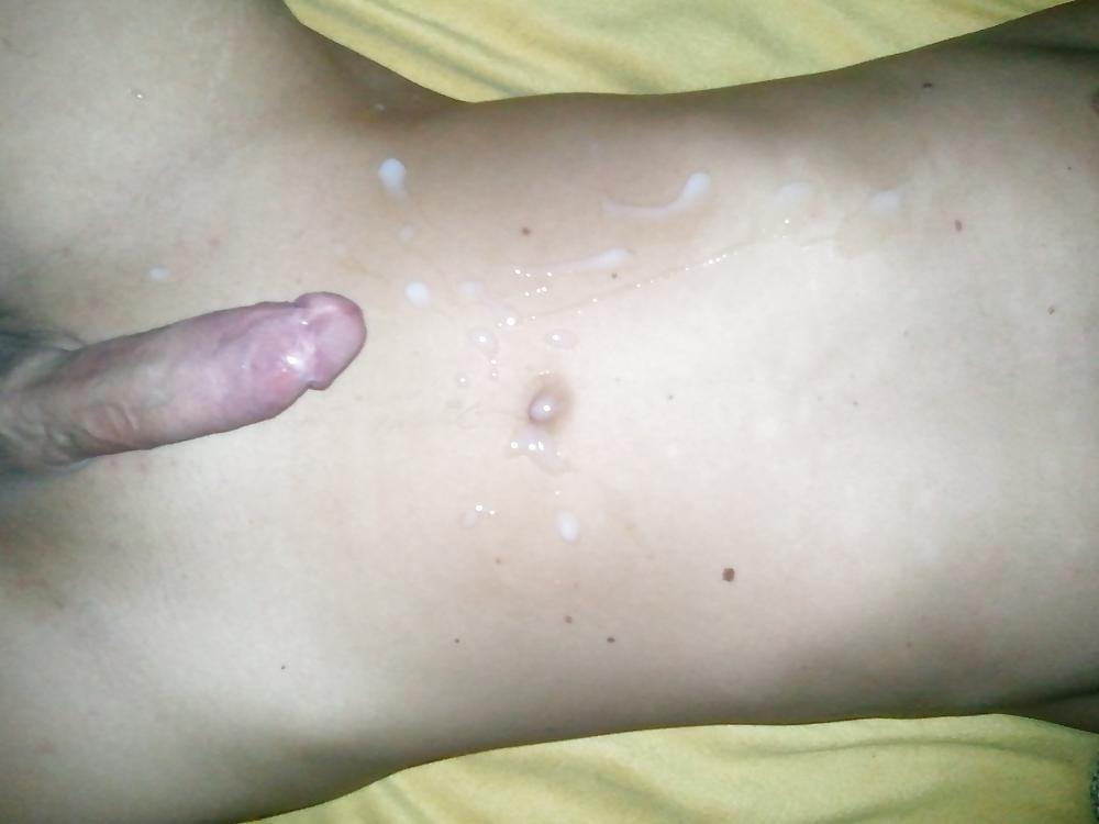 4P Handjob cum on her ass