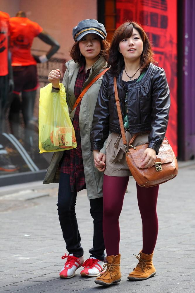 25P Street Pantyhose - Real Life Asian Cunt in Tights